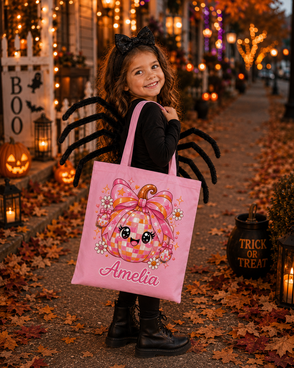 Disco Ball Pumpkin Custom Trick-or-Treat Bag