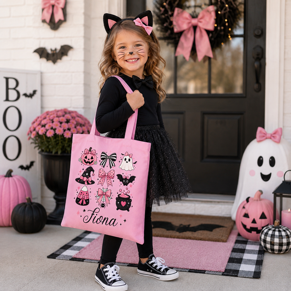 Pink Bows Custom Trick-or-Treat Bag