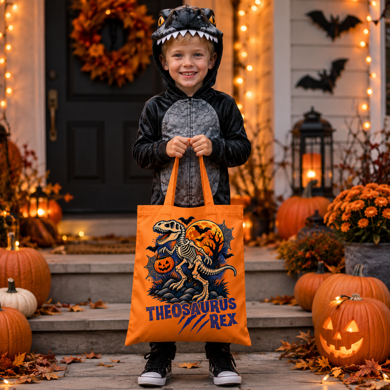 Dinosaur Custom Trick-or-Treat Bag