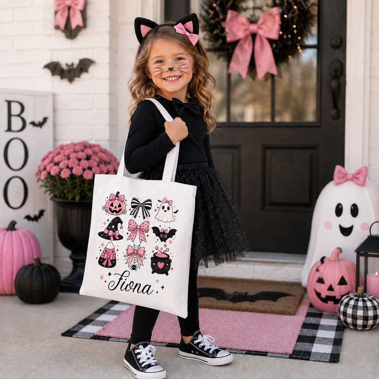 Pink Bows Custom Trick-or-Treat Bag